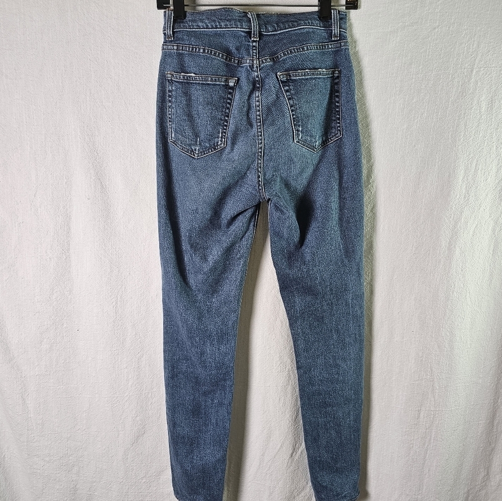 Reformation High Rise Skinny Distress Blue Jeans Sz 28 - Picture 5 of 14